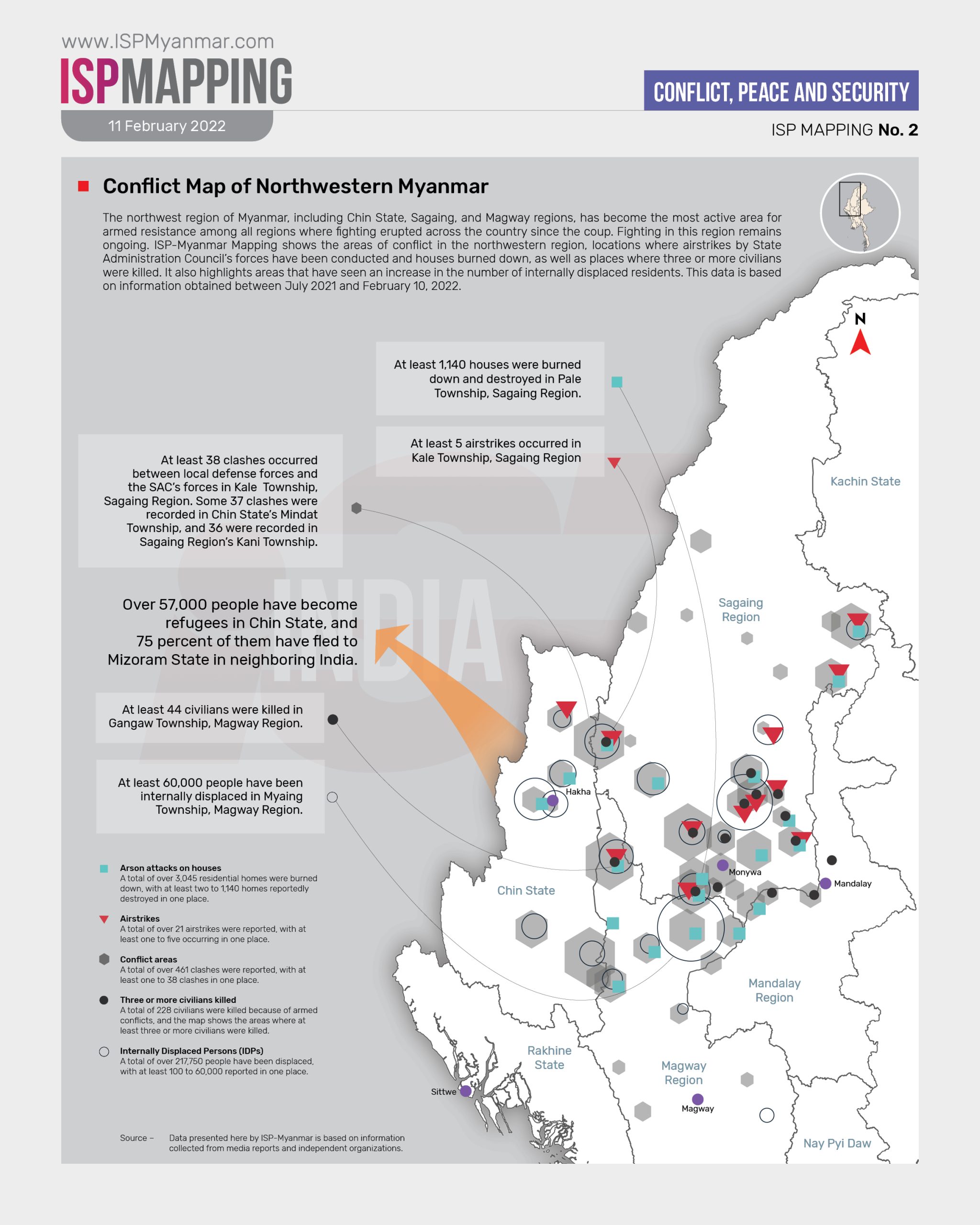 Mapping 2 - Conflict Map of Northwestern Myanmar