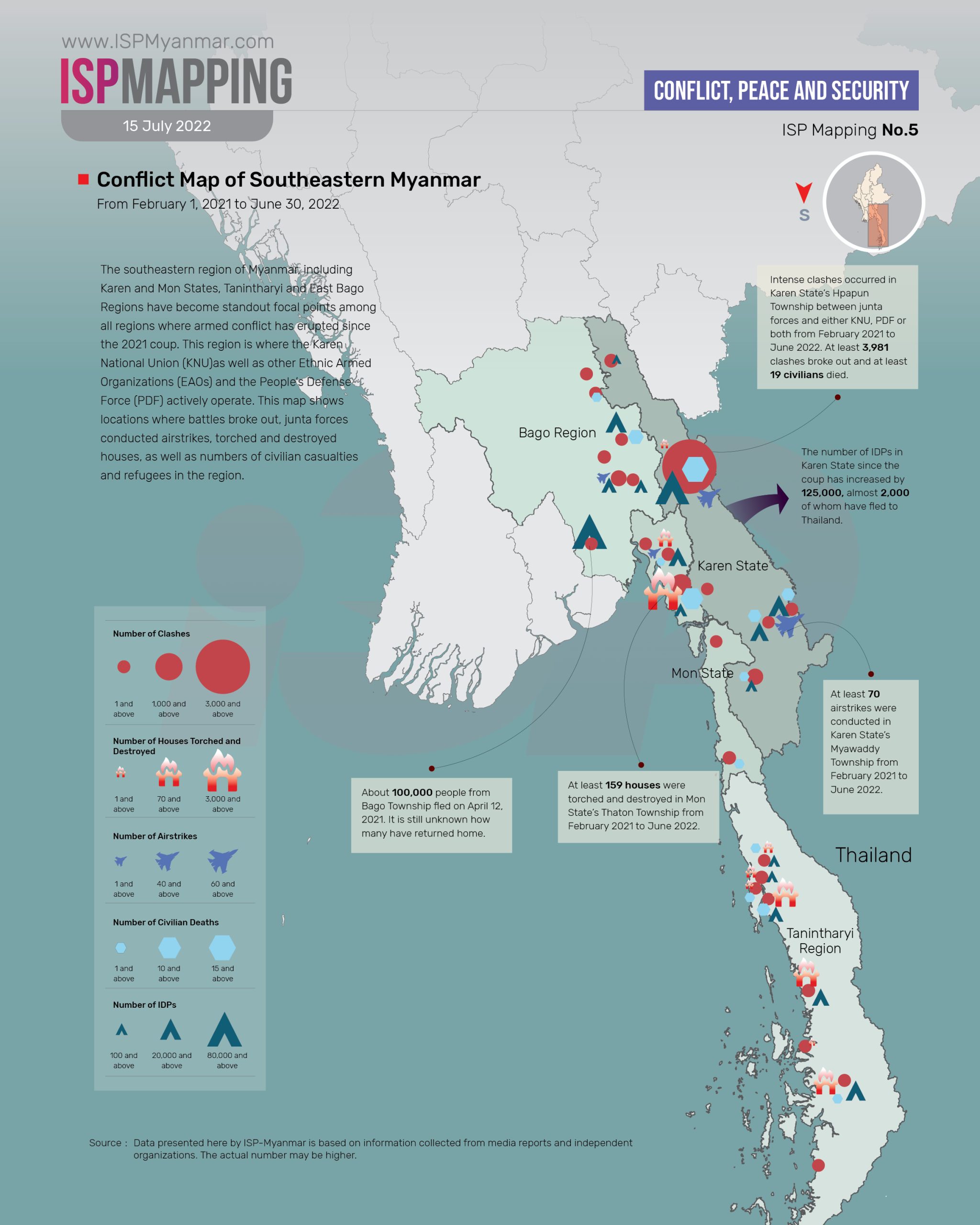 Conflict Map of Southeastern Myanmar